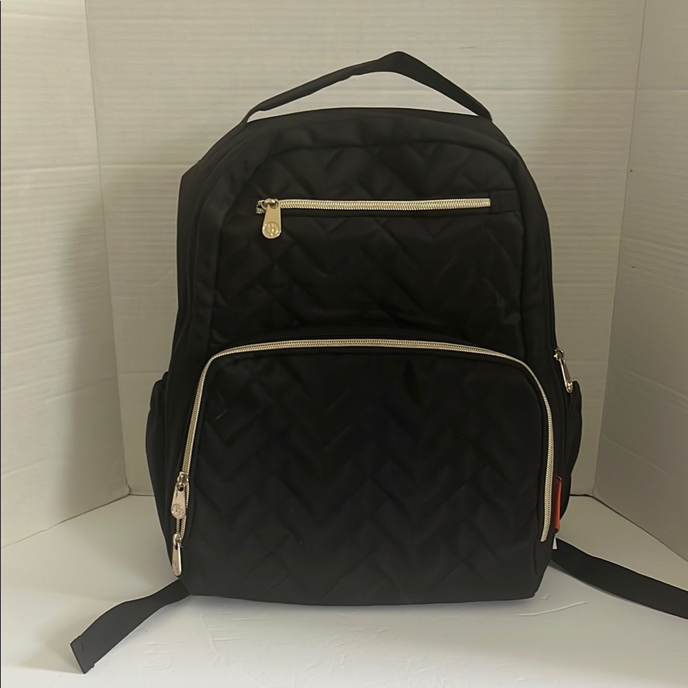 Fisher-Price Diaper Bag Black Quilted Backpack